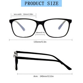 COJWIS Progressive Multifocus Reading Glasses Blue Light Blocking,Spring Hinge Readers for Women Men (2 Black, 2, multiplier_x)