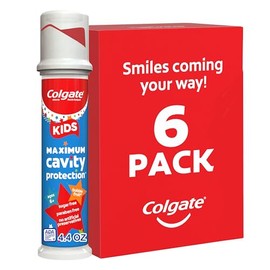 Colgate Kids Maximum Cavity Protection Pump Toothpaste, 4.4 ounce (pack of 6)
