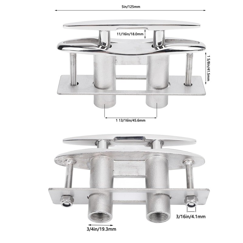 Boat Cleat Flat Top,316 Stainless Steel Boat Dock Cleats,Rope Cleat,Pull