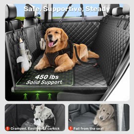 Zanch 2025 Upgraded Dog Car Seat Cover, 400 lbs Heavy Duty Hard Bottom, Waterproof & Anti-Scratch Back Seat Protector, Nonslip Pet Hammock Extender for Large Trucks, SUVs, Vans, XL-Orange