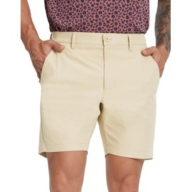 MICHEL ROUEN Mens Golf Shorts Performance Lightweight Water-Resistant Flat Front Pockets Casual Mens Shorts 7 Inch