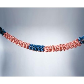 Kogler 1 Piece USA Flame Retardant Garland in Bag, Paper, Blue/White/Red, One Size