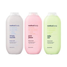 Method Body Wash Variety Pack - 3 Scents - Simply Nourish, Pure Peace And Daily Zen - 18 Fl Oz Each