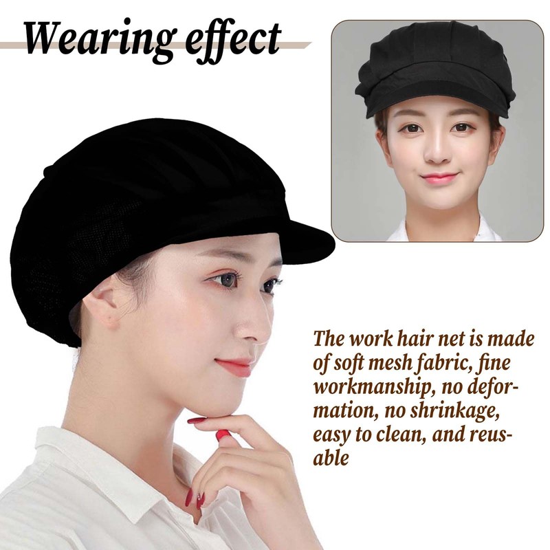 TIEOME Pack of 2 Unisex Elastic Cooking Hat Mesh Breathable