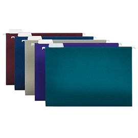 Office Depot 2-Tone Hanging File Folders, 1/5 Cut, 8 1/2in. x 14in, Legal Size, Assorted Colors, Box of 25, ODOM01945