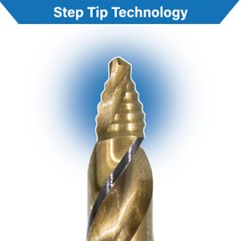 TJR® 4-10 mm Twist Drill Bit HSSE Cobalt 5% M35 with Step Tip, 5-Piece Set - Durable and Heat Resistant, Perfect for Metal, Wood and Plastic