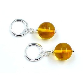 Baltic Amber Earrings For Women Sterling Silver - Amber Drop Earrings (Honey)