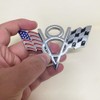 2PC V8 Emblem Badge 3D Metal American Flag Style Car