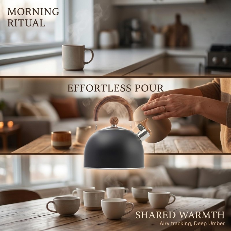 2.64 Quart Whistling Tea Kettle, Stove Top Stainless Steel Tea