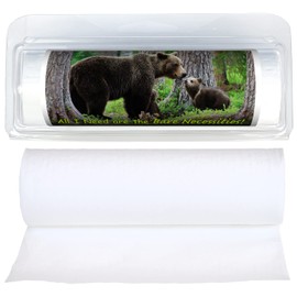 Premium Packable Travel-Size Eco-Friendly Coreless Biodegradable Toilet Paper Rolls | Convenient Plastic Dispenser | Wildlife, Animals & Safari (3-Pack) (570 Bears Bear Necessities)