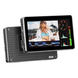 VILTROX DC-L1 7" Camera Field Monitor Touchscreen with 1280x800 IPS HDMI Loop in/Out 3D LUTs Waveform Video Peaking Focus DSLR Video Assist, NP-F550 Battery & Sunshade Hood