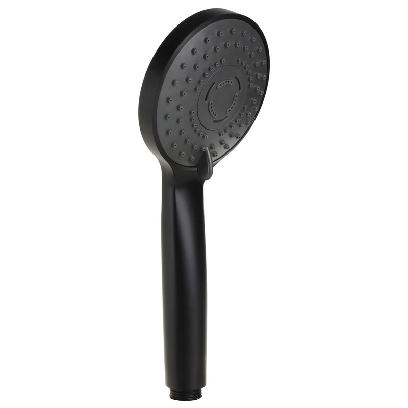 Hand Shower Head Matte Black 3 Jet Types Anti-Limescale Nozzles