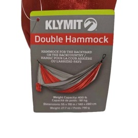 KLYMIT Double Hammock 400 Lb Capacity 2 Person backcountry sleep system Red