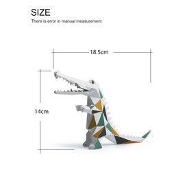 HAUCOZE Cocodrilo Figure Estatua Modern Escultura Decorativa Animal Regalo Interior Arte Resina Decoración del Hogar 17cm
