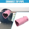 X AUTOHAUX Car Exhaust Tip Heart Shaped Tail Pipe 2.48Inch