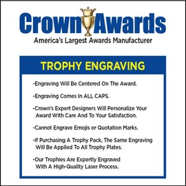 Crown Awards Apple Trophies, 5 1/2" Starbeam Teachers Apple Trophy, Engraving Included Prime