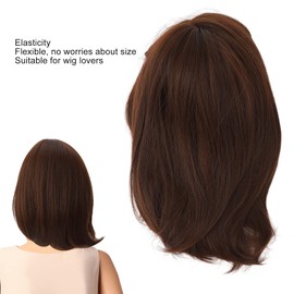 Brown Bob Wig With Bangs, Short Straight Synthetic Hair, Shoulder Length Short Straight Hair for Daily Party Cosplay Wear