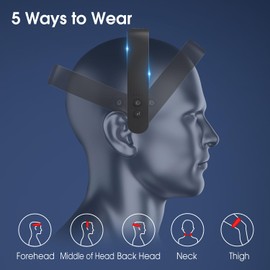 Master Massage H1 Fashion Hairband Head Massager - Slim & Lightweight, 11 Vibrating Heads, 5 Modes, 3 Intensities from Gentle Fingers to Acupressure (Black)