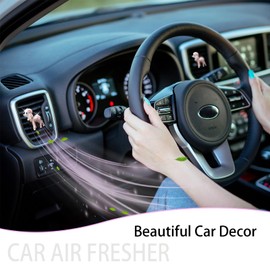 ORIESSE Kawaii Car Accessories 2pcs Poodle Car Freshener Air Vent Clips Pink Dog Princess Passenger Car Decor for Women Cute Puppies Girly Refillable Car Essential Oil Diffuser Outlet Clips