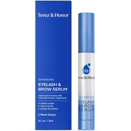 Terez & Honor Eyelash Serum & Eyebrow Serum for Growth: Clinically Tested Serum for Longer, Thicker & Fuller Eyelashes & Brows - Hormone-Free, 3 ml, Made in Korea - Lash & Brow Serum