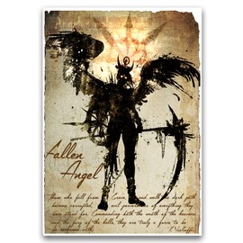 Fallen Angel, a study of angels and demons, dark horror art