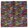 AES Peace Letter Rainbow Multi-Color Peace Signs 100% Cotton 22"x22"