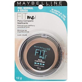 Maybelline Base de Maquillaje en Polvo Fit Me, TRUE BEIGE 222, 12 gr, matifica y controla brillo por 16h, minimiza la apariencia de poros, iguala el t
