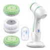 Cepillo Facial Eléctrico USB Inalámbrico 2 Velocidades Malubero, Blanco Verde
