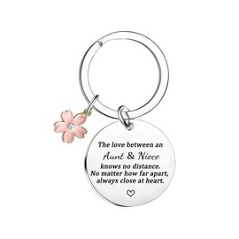 YpbbyKit Aunt Niece Gifts Aunts Keychain The Love Between an Aunt & Niece Knows No Distance Keychain Mothers Day Gifts for Aunts