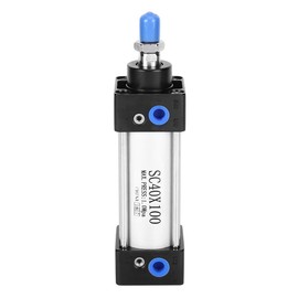 Hyuduo Air Cylinder, SC40 Air Pneumatic Cylinder Double Acting, 25mm, 50mm, 75mm, 100mm, 125mm, 150mm, 175mm, 200mm Stroke Air Cylinder Double Action (optional stroke)(SC40X100), Cylinder