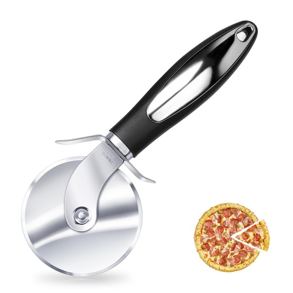 YC Kitchen Pizza Slicer, Stainless Steel Pizza Roller - Easy to Cut and Clean - Super Sharp Pizza Cutter - Dishwasher Safe