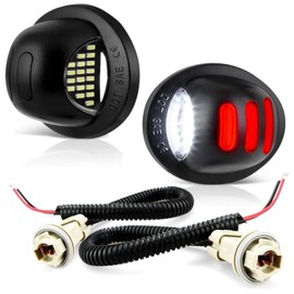 D-Lumina LED License Plate Lights Tag Lamp Red OLED Neon Tube w/Socket Wiring Harness for Fo-rd F150 F250 F350 F450 F550 Super Duty Ranger Explorer Bronco Excursion Expedition, 6500K White, Pack of 2