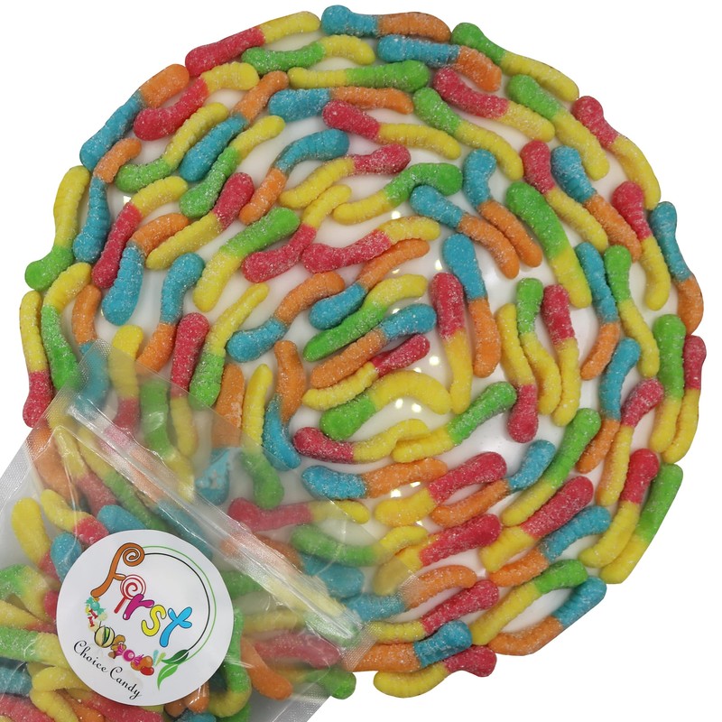 FirstChoiceCandy Sour Gummy Crawlers Candy (Neon Worms, 5 Pound (Pack