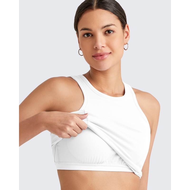 G4Free Workout Tank Tops Woman with Bras Padded High Neck