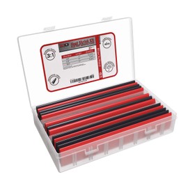 27 PC Large Diameter Dual Wall Adhesive Heat Shrink Kit - 3:1 Shrink Ratio - Black/Red