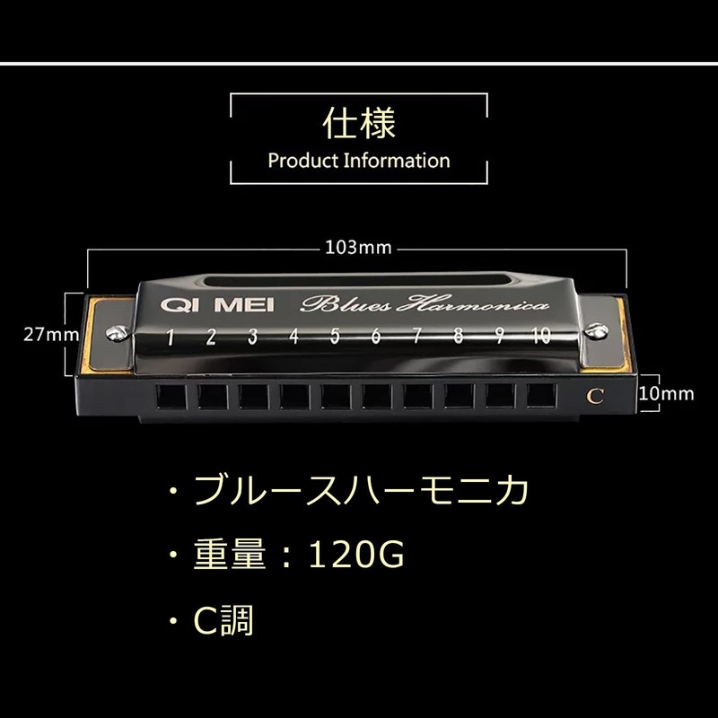 Blues Harmonica 10/24 Hole Stainless Steel C-Tone Airtight Beginner Advanced