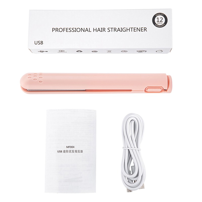Mini 2 in 1 Hair Straightener USB Ceramics Heating Straightening