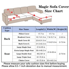 VFUX Soothing Home Sofa Covers, Sofa Hero Covers, Wear-Resistant Universal Magic Sofa Covers, Washable Stretch Sofa Couch Cushion Covers for Sectional Sofa (Grey,Back Cover M)