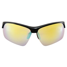 Maxx Stingray Sports Sunglasses Black Frame w/HD Yellow Mirrored Lenses