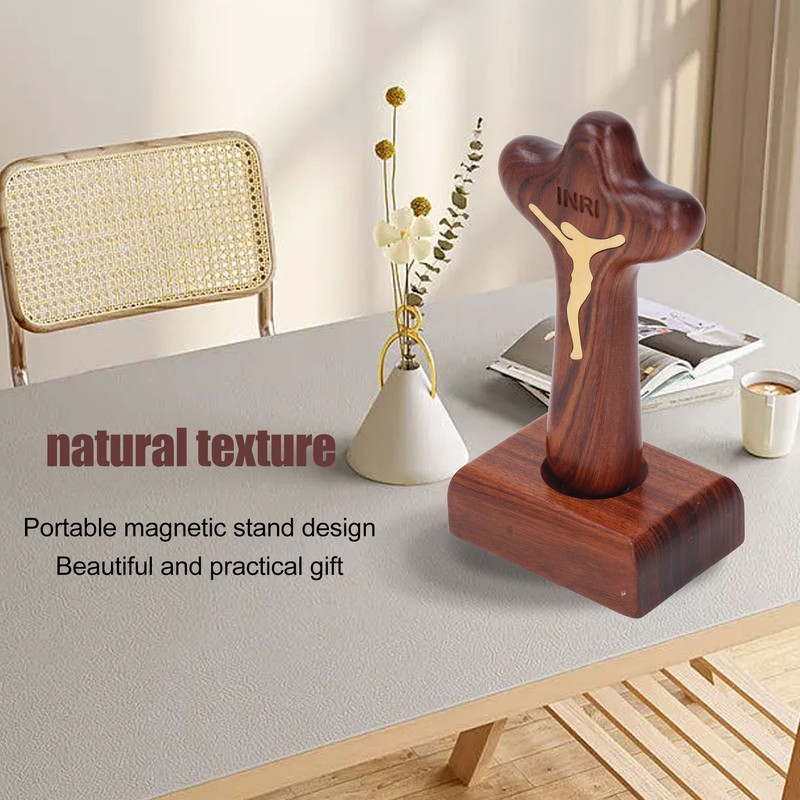 Wood Baptism Crosses Natural Texture Magnetic Standing Exquisite Polishing Carved
