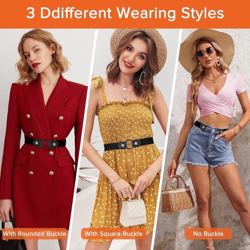 SEOIMU Pack of 4 belts without buckle, durable belt without