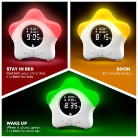 Stay-in-Bed Clock for Kids - Toddler Sleep Trainer, Night Light & Alarm