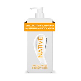 Native Moisturizing Body Wash Contains Naturally Derived Ingredients | For Women & Men, Sulfate, Paraben, & Dye Free Leaving Skin Soft and Hydrated | Shea Butter & Almond 18 oz