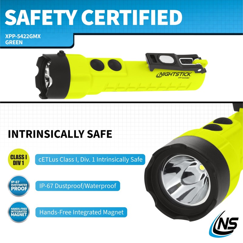 Nightstick XPP-5422GMX X-Series Intrinsically Safe Dual-Light Flashlight with Dual Magnets,