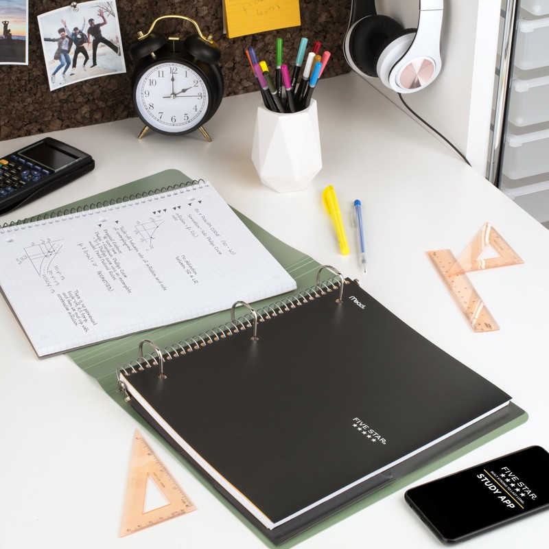 Five Star Spiral Notebook + Study App, 1 Subject, Graph