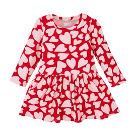 Mud Pie Baby Girls Children's Heart T-Shirt Dress Red