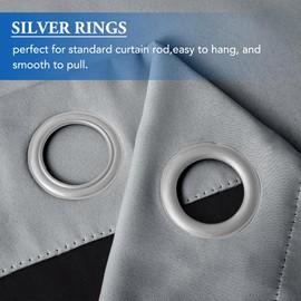 Beauoop Grey 100% Blackout Curtains 54 Inch Long 2 Panels for Bedroom Living Room Solid Room Darkening Thermal Insulated Soundproof Energy Saving Grommet Top Window Treatment Drapes,52x54 2 Set