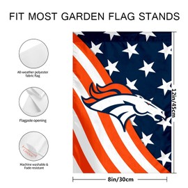 ZYJTEK Welcome Decorations Garden Flag,Yard Outdoor Flags Decor,Football Sport Fans Double Two Sided House Flag 12 X 18 Inch (Blue Orange Stripe Design)