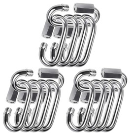 304 Stainless Steel Ring Catch Quick Link Mouth Carabiner Lock SUS304 Key Ring Connection Clasp Intrusion Prevention Fixed Chain Connecting Thickness 3.5mm 5mm 8mm (M5, 15 Pieces)