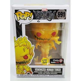 Funko Pop! GameStop Exclusive Venomized Human Torch (GITD Chase) #691 w/ Free Acrylic Case